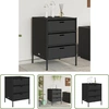 Image de The Living Store Armoire de jardin noir 55x59x80 cm Poly rotin