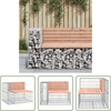 Image de The Living Store Banc de jardin en gabions 92x71x65,5 cm Bois massif Douglas