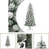 Image de The Living Store Sapin de Noël artificiel pliable enneigé 210 cm