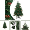 Image de The Living Store Arbre de Noël artificiel pliable avec cônes et baies 150 cm