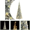 Image de The Living Store Sapin de Noël Pop-Up Artificiel enneigé 100 LED 150 cm