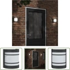 Image de The Living Store Applique murale extérieure noir acier inoxydable