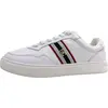 Image de Tommy Hilfiger, chaussures pour femmes, modèle TH Webbing, semelle en cupsole, lacées, couleur blanche, style décontracté