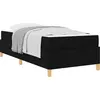 Image de vidaXL Cadre de lit avec matelas Noir 90 x 200 cm Tissu