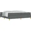 Image de vidaXL Cadre de lit avec matelas gris foncé 200 x 200 cm Tissu