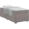 Image de vidaXL Cadre de lit avec matelas Taupe 90 x 190 cm Tissu