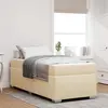 Image de vidaXL Cadre de lit avec matelas Crème 90 x 190 cm Tissu