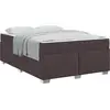 Image de vidaXL Cadre de lit avec matelas Marron foncé 140 x 200 cm Tissu
