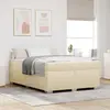 Image de vidaXL Cadre de lit avec matelas Crème 160 x 200 cm Tissu