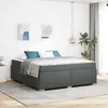 Image de vidaXL Cadre de lit avec matelas gris foncé 180 x 200 cm Tissu