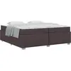 Image de vidaXL Cadre de lit avec matelas brun foncé 200 x 200 cm Tissu