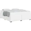 Image de vidaXL Cadre de lit avec matelas Blanc 180 x 200 cm Tissu