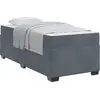 Image de vidaXL Cadre de lit avec matelas gris foncé 90 x 200 cm Tissu