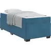 Image de vidaXL Cadre de lit avec matelas bleu foncé 100 x 200 cm Tissu