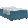 Image de vidaXL Cadre de lit avec matelas bleu foncé 160 x 200 cm Tissu
