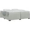 Image de vidaXL Cadre de lit avec matelas gris clair 200 x 200 cm Tissu