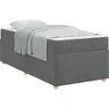 Image de vidaXL Cadre de lit avec matelas gris foncé 90 x 190 cm Tissu