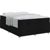 Image de vidaXL Cadre de lit avec matelas noir 160 x 200 cm Tissu