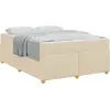 Image de vidaXL Cadre de lit avec matelas Crème 160 x 200 cm Tissu