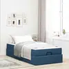 Image de vidaXL Lit avec matelas, 2 pièces, tissu bleu