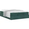 Image de vidaXL Lit avec matelas, 2 pièces, velours vert