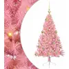 Image de vidaXL Arbre de Noël artificiel pré-éclairé Rose 120 cm PVC