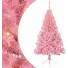 Image de vidaXL Arbre de Noël artificiel pré-éclairé rose 150 cm PVC