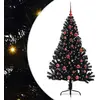 Image de vidaXL Sapin de Noël artificiel pré-éclairé noir 150 cm PVC