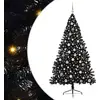 Image de vidaXL Sapin de Noël artificiel pré-éclairé noir 240 cm PVC
