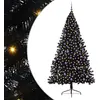 Image de vidaXL Sapin de Noël artificiel pré-éclairé noir 240 cm PVC
