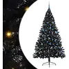 Image de vidaXL Sapin de Noël artificiel pré-éclairé noir 240 cm PVC