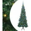 Image de vidaXL Arbre de Noël artificiel angulaire vert 180 cm PVC et métal