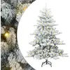 Image de vidaXL Sapin de Noël artificiel pliable Blanc 150 cm PVC et acier