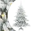 Image de vidaXL Sapin de Noël artificiel pliable Blanc 150 cm PVC et acier