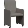 Image de vidaXL Chaises de salle à manger à roulettes, lot de 2, gris clair, 57 x 66 x 94 cm