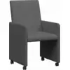 Image de vidaXL Chaises de salle à manger à roulettes, lot de 2, gris foncé, 57 x 66 x 94 cm