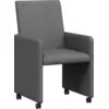 Image de vidaXL Chaises de salle à manger à roulettes, lot de 2, gris foncé, 57 x 66 x 94 cm