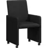 Image de vidaXL Chaises de salle à manger à roulettes, lot de 2, noir, 57 x 66 x 94 cm, tissu