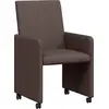 Image de vidaXL Chaises de salle à manger à roulettes, lot de 2, marron foncé, 57 x 66 x 94 cm