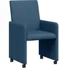 Image de vidaXL Chaises de salle à manger à roulettes, lot de 2, bleu, 57 x 66 x 94 cm, tissu