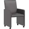 Image de vidaXL Chaises de salle à manger à roulettes, lot de 2, gris, 57 x 66 x 94 cm