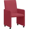 Image de vidaXL Chaises de salle à manger à roulettes, lot de 2, bordeaux, 57 x 66 x 94 cm