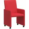Image de vidaXL Chaises de salle à manger à roulettes, lot de 2, rouge, 57 x 66 x 94 cm, similicuir