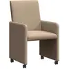 Image de vidaXL Chaises de salle à manger à roulettes, lot de 2, couleur cappuccino, 57 x 66 x 94 cm