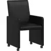 Image de vidaXL Chaises de salle à manger à roulettes, lot de 2, noir, 57 x 66 x 94 cm