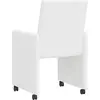 Image de vidaXL Chaises de salle à manger à roulettes 2 pièces Blanc 57 x 66 x 94 cm