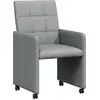 Image de vidaXL Chaises de salle à manger à roulettes, lot de 2, gris clair, 58 x 65 x 94 cm, tissu