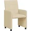 Image de vidaXL Chaises de salle à manger à roulettes, lot de 2, couleur crème, 58 x 65 x 94 cm, tissu