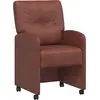 Image de vidaXL Chaises de salle à manger à roulettes, lot de 2, simili cuir marron brillant
