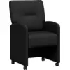 Image de vidaXL Chaises de salle à manger à roulettes, lot de 2, noir, 57 x 67 x 95 cm, tissu